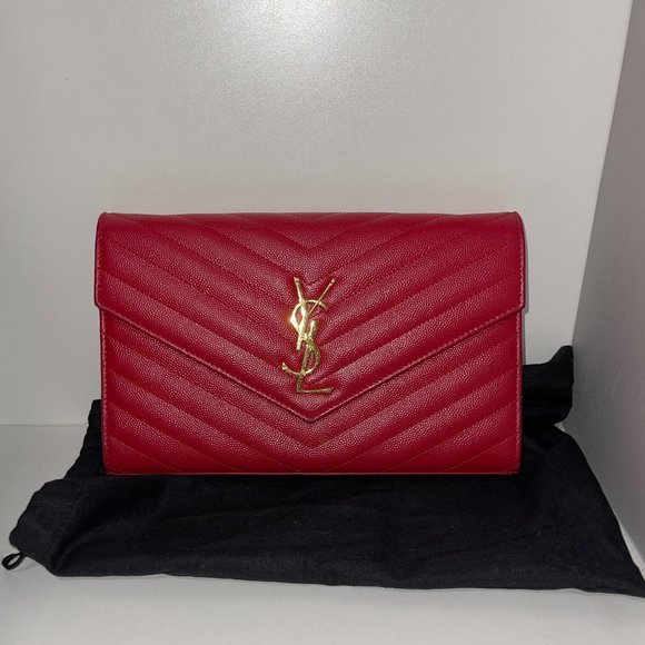 COPY - Saint Laurent Monogram Large Grain de Poudre Calfskin Wallet on Chain - … - Picture 5 of 9